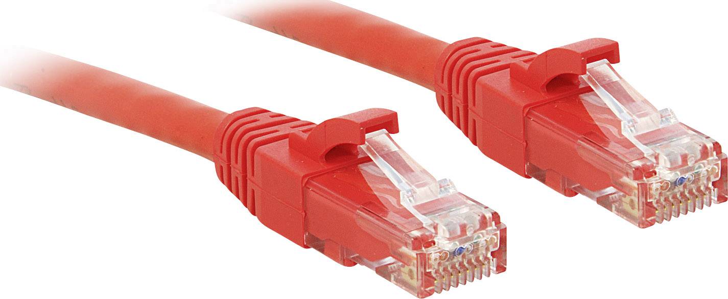 LINDY 48030 RJ45 Câble réseau, câble patch CAT 6 U/UTP 0.30 m rouge avec cliquet d'encastrement 1 pc(s)