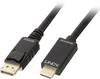 Câble adaptateur LINDY DisplayPort / HDMI Fiche mâle DisplayPort, Fiche mâle HDMI-A 2.00 m noir 36922 Câble DisplayPort