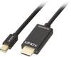 Câble adaptateur LINDY Mini-Display / HDMI Fiche mâle Mini DisplayPort, Fiche mâle HDMI-A 5.00 m noir 36929 Câble DisplayPort
