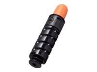 Un cylindre en plastique noir avec une extrémité orange. Probablement un composant d'un dispositif technique ou mécanique.