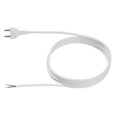 Câble réseau blanc avec une fiche à une extrémité et des fils dénudés à l'autre, adapté aux travaux de raccordement.