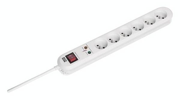 Bloc multiprise avec interrupteur Bachmann 381.2512K  blanc contact de protection 1 pc(s)