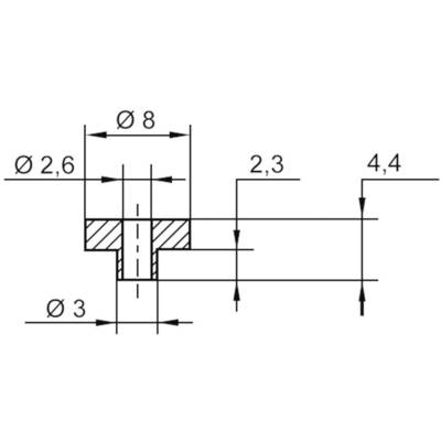 Rondelle isolante TRU COMPONENTS TC-V5817-203 1586599 Ø extérieur: 8 mm, 3 mm Ø intérieur: 2.6 mm 1 pc(s)