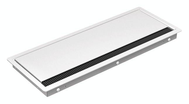 Grille de ventilation rectangulaire en métal, à installer dans les murs ou les plafonds, équipée de lamelles pour la circulation de l'air.