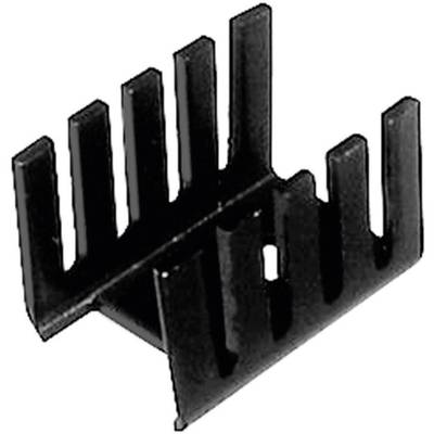 Dissipateur thermique en métal noir à ailettes multiples pour l'évacuation de la chaleur, utilisé dans les appareils électroniques pour refroidir les composants.