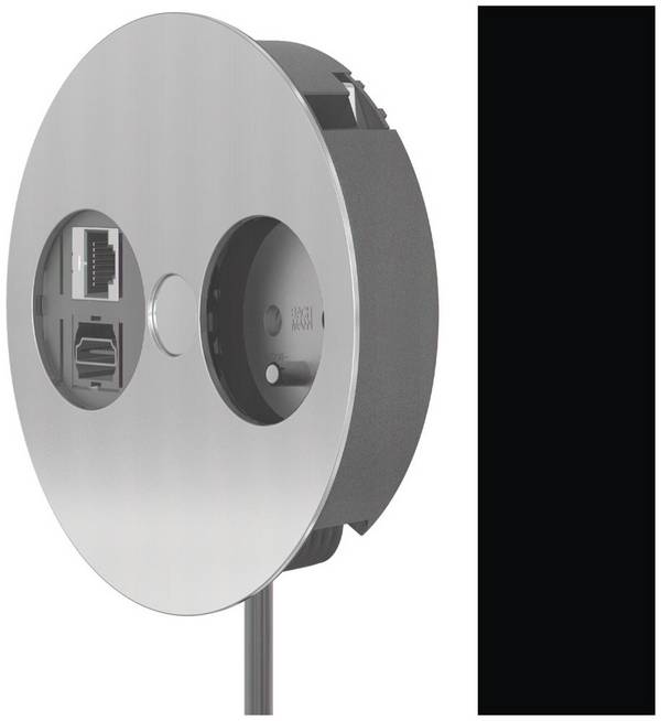 Bachmann 931.003  Prise de courant encastrable  avec USB, sécurité enfants, avec fiche Cat6 IP20 chrome