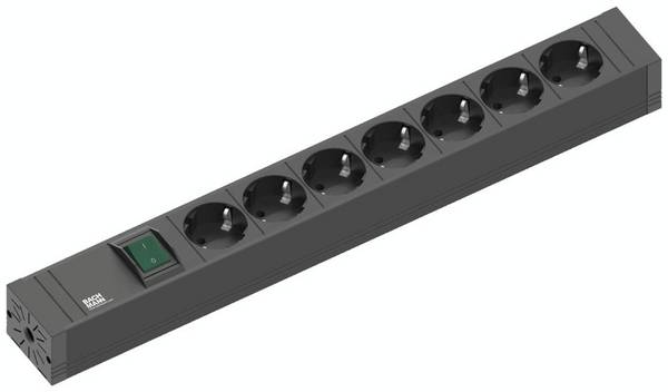 Bloc multiprise avec interrupteur Bachmann 420.0014  noir, aluminium contact de protection 1 pc(s)
