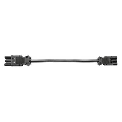Câble de connexion noir avec deux fiches identiques à chaque extrémité, adapté pour le transfert de courant ou de données.