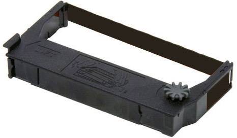 Ruban encreur noir pour imprimante à matricielle, de forme rectangulaire avec une roue dentée sur la gauche. Essentiel pour le processus d'impression.