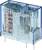 Un relais bleu transparent de la marque 'finder', type 40.51, à quatre bornes, adapté pour 10A et 250V AC.