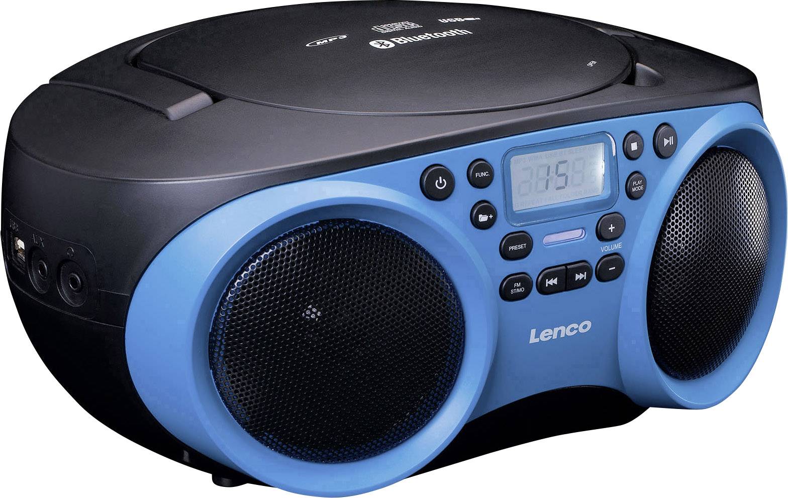 Lenco SCD-501 Radio-lecteur CD FM AUX, Bluetooth, CD, USB bleu, noir-1