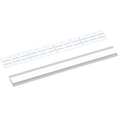 Deux règles blanches de formes différentes, posées côte à côte. En haut, une règle à trous, en bas, une règle pleine rectangulaire.