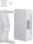 Couverture rectangulaire blanche en plastique et support, probablement partie intégrante d'un dispositif électronique ou d'un système d'installation.
