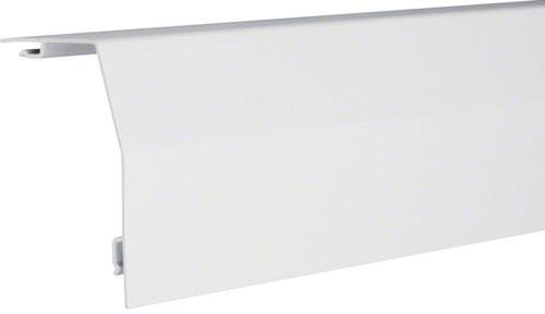Plaque en plastique blanc avec un bord biseauté, orientation horizontale.