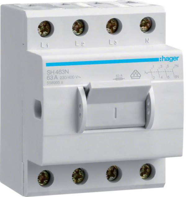 Module d'interrupteur   gris   63 A  400 V  Hager SH463N