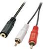 LINDY 35677 Lindy Premium - Audio-Adapter - 0.08 mm² - Stereo Mini-Klinkenstecker (W) Cinch-RCA / Jack audio Adaptateur [2x Cinch-RCA mâle - 1x Jack femelle 3.5 mm] noir