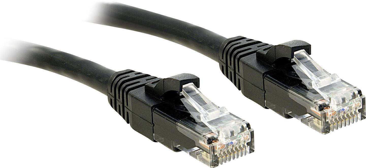 LINDY 48085 RJ45 Câble réseau, câble patch CAT 6 U/UTP 30.00 m noir avec cliquet d'encastrement 1 pc(s)-0