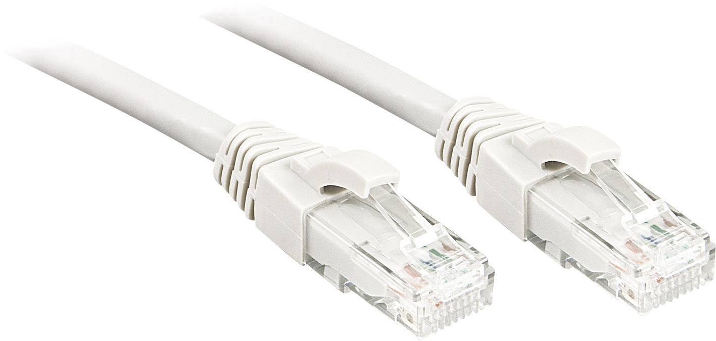LINDY 48100 RJ45 Câble réseau, câble patch CAT 6 U/UTP 30.00 m blanc avec cliquet d'encastrement 1 pc(s)-1