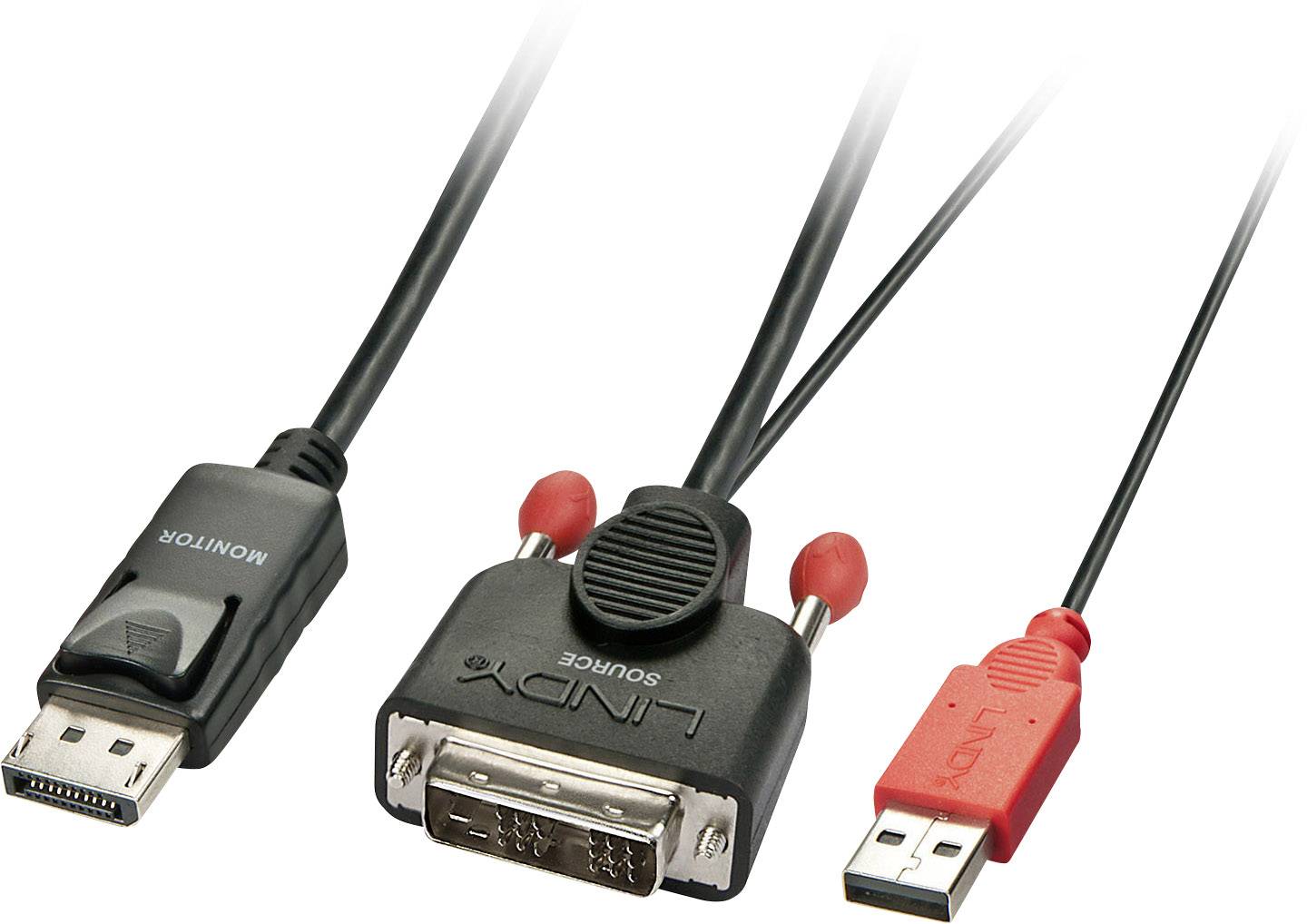 LINDY DVI / DisplayPort Câble adaptateur Fiche mâle DVI-D 18+1 pôles, Fiche mâle DisplayPort 5.00 m noir 41979 Câble DVI-1