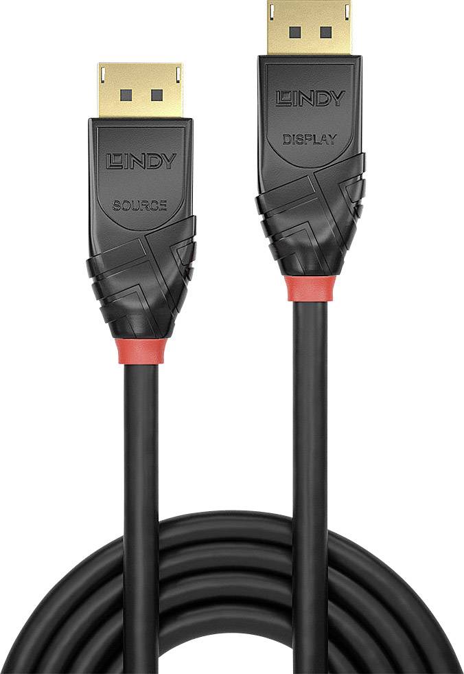 Câble de raccordement LINDY 50.00 m noir 38465 Câble DisplayPort-1