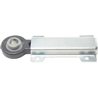 Pièce métallique avec un palier cylindrique à gauche et une base rectangulaire à droite, probablement un élément de machine ou un composant.