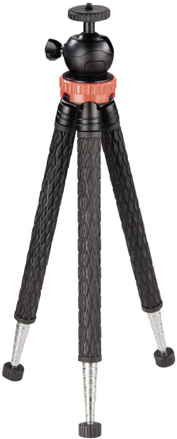 Hama  Trépied 1/4 pouce Hauteur de travail=23 - 105 cm noir, argent, rouge pour smartphones et GoPro