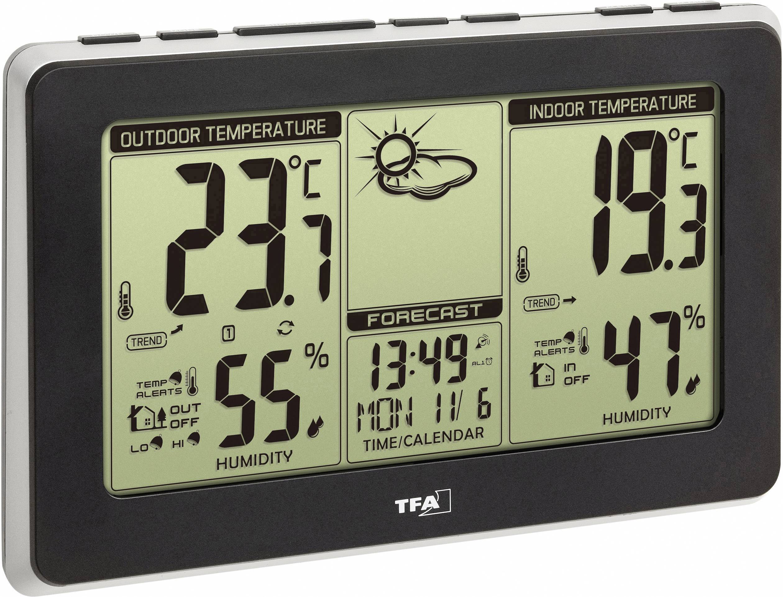 TFA Dostmann Mondo 35.1151.01 Station météo radiopilotée Prévisions météorologiques 1 jour Nombre de capteurs max. 3