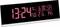Horloge électronique avec affichage rouge indiquant '13:24' ; Heure du réveil 6:30 ; Température intérieure et extérieure : 21,6°C et 14,9°C.