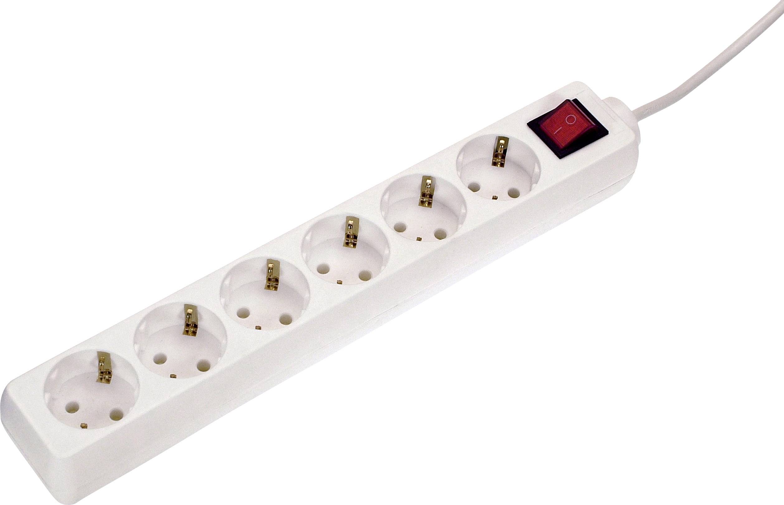 AS Schwabe 11501 Bloc multiprise avec interrupteur blanc contact de protection 1 pc(s)