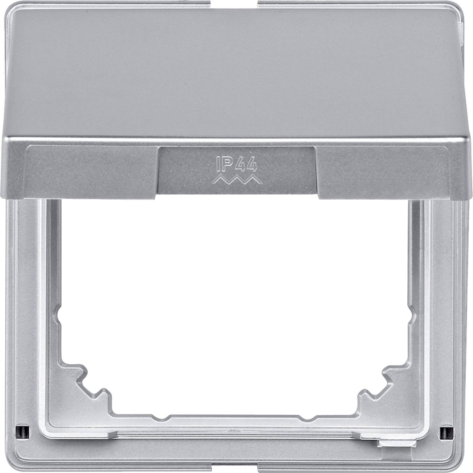 Cadre de protection IP44 gris-blanc, carré, avec couvercle rabattable, adapté aux prises de courant ou aux interrupteurs, protège contre les éclaboussures.