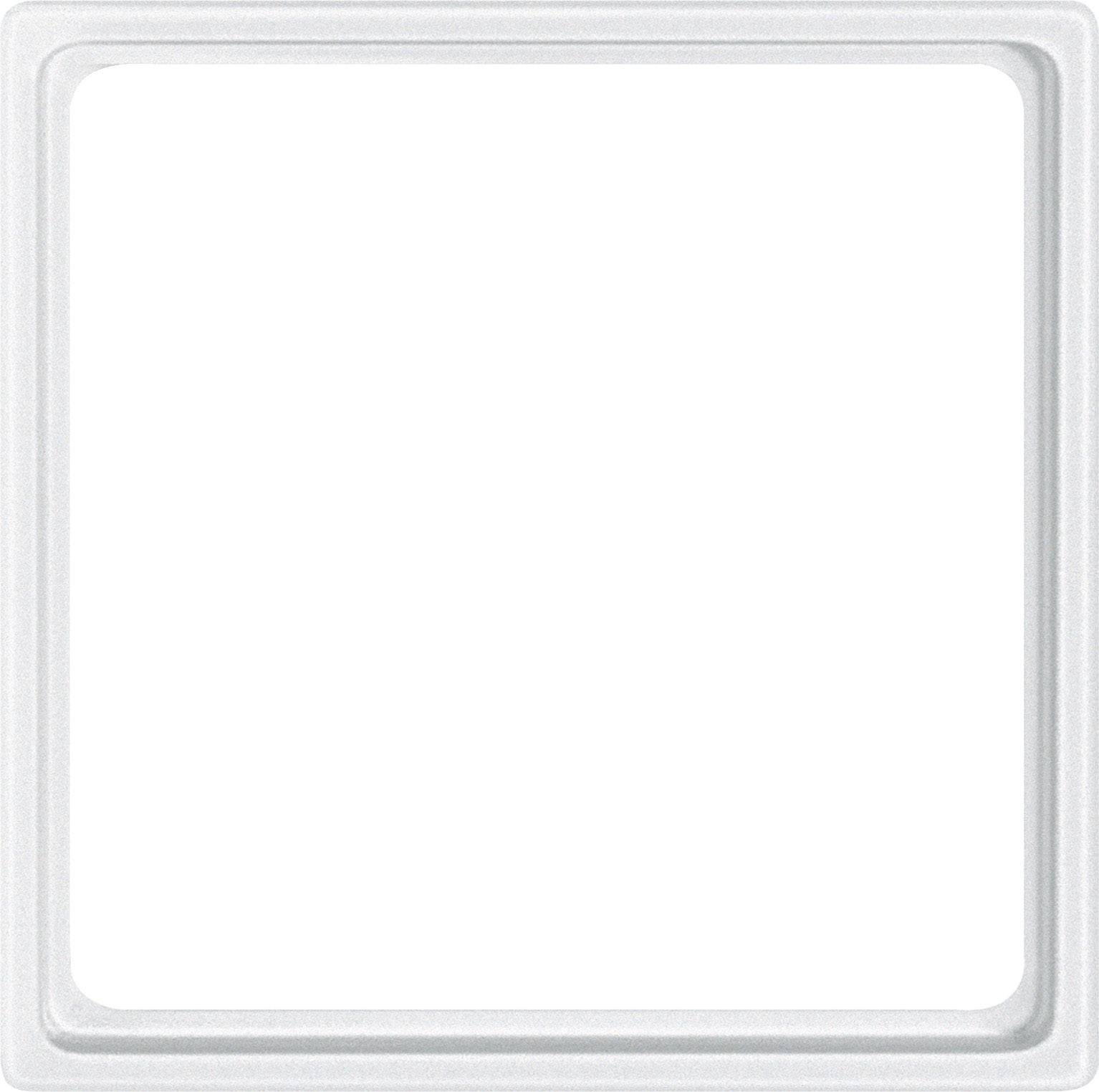 Un cadre photo blanc carré sur un fond blanc.