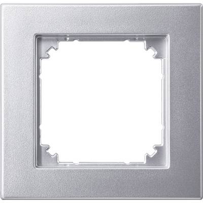 Un cadre rectangulaire argenté pour recouvrir un interrupteur ou une prise électrique, sans aucun détail technique ou intérieur visible.
