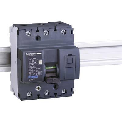 Disjoncteur de Schneider Electric monté sur rail DIN, modèle NG125H. Adapté jusqu'à 63A et 690V.
