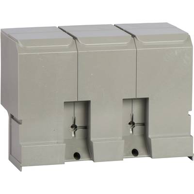 Interrupteur modulaire triple gris avec boîtier fermé, typique des applications industrielles ou électriques.
