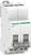 'Schneider Electric iSSW' disjoncteur en gros plan. Boîtier blanc avec logo vert et interrupteurs gris pour la sécurité électrique.