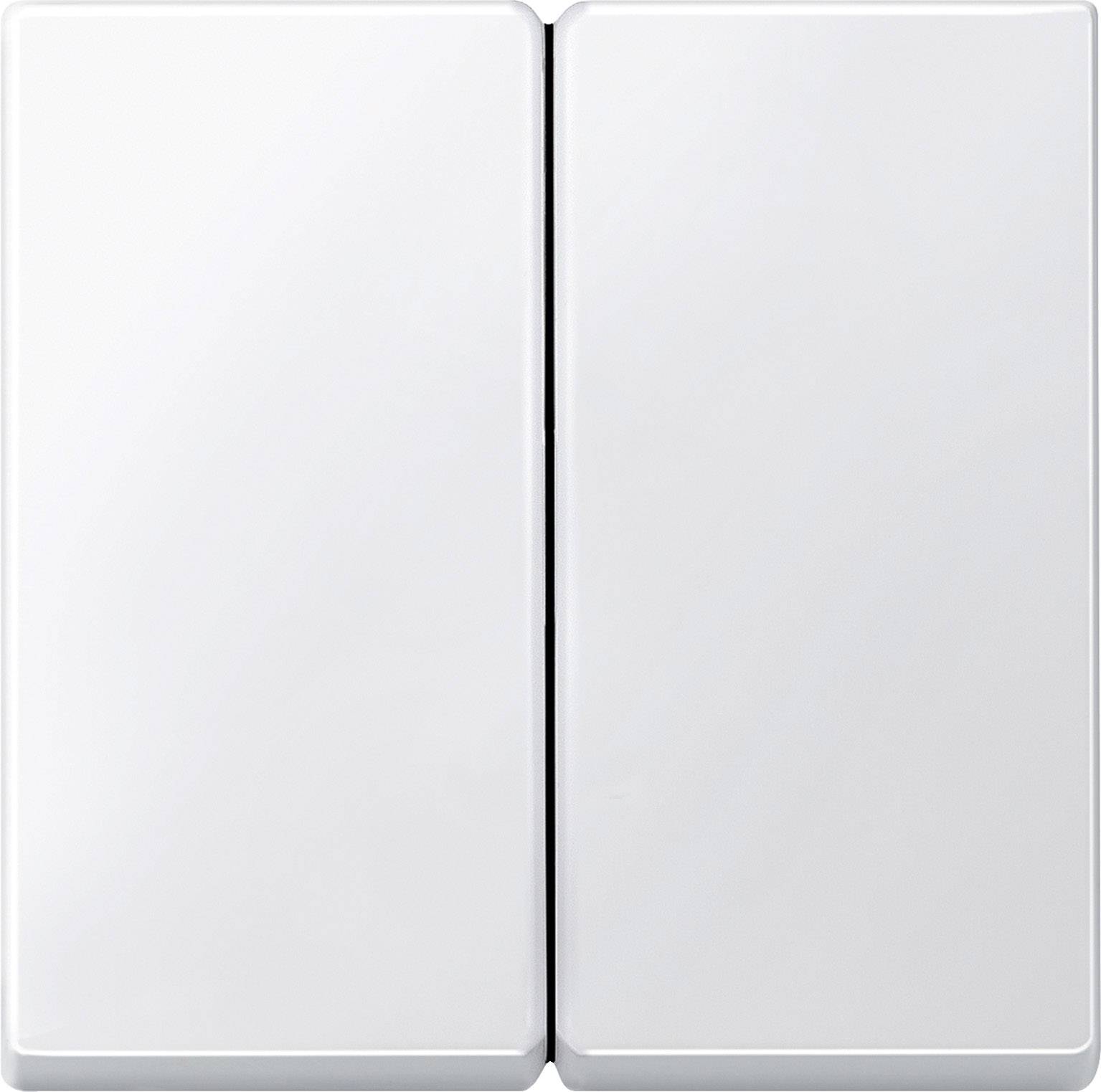 Interrupteur double de style neutre, en blanc.