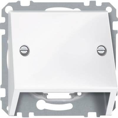 Un boîtier à encastrer blanc rectangulaire pour boîte aux lettres, avec deux vis de montage, adapté à l'installation murale et au dépôt de courrier.