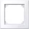 Un cadre blanc carré à bords arrondis, probablement destiné à un interrupteur électrique ou à une prise de courant.