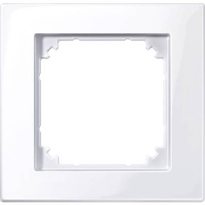 Un cadre de interrupteur blanc carré, sans interrupteur, adapté à l'installation d'un interrupteur à bascule simple.
