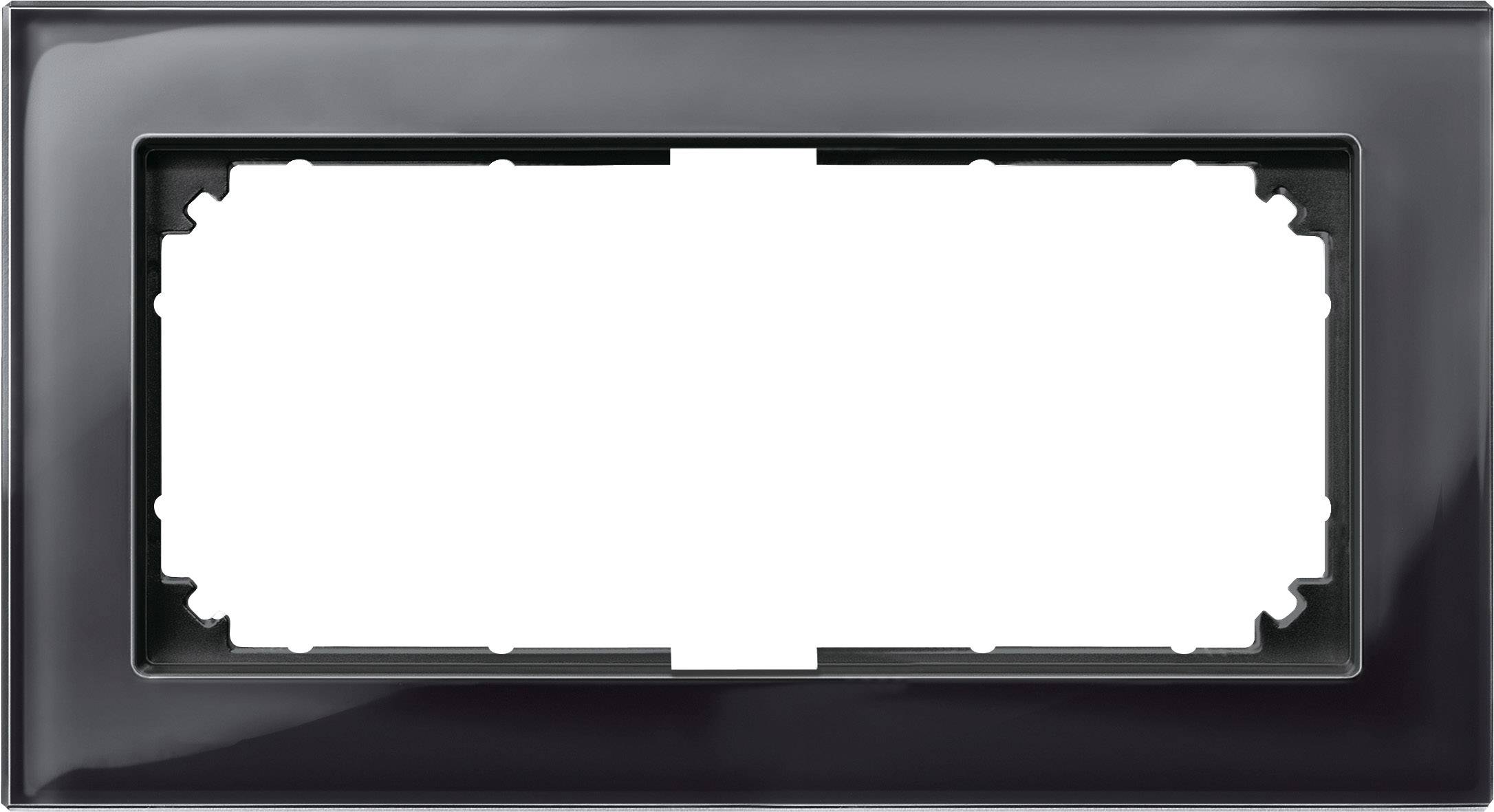 Cadre rectangulaire noir avec un espace intérieur vide destiné à accueillir un interrupteur ou une prise électrique.