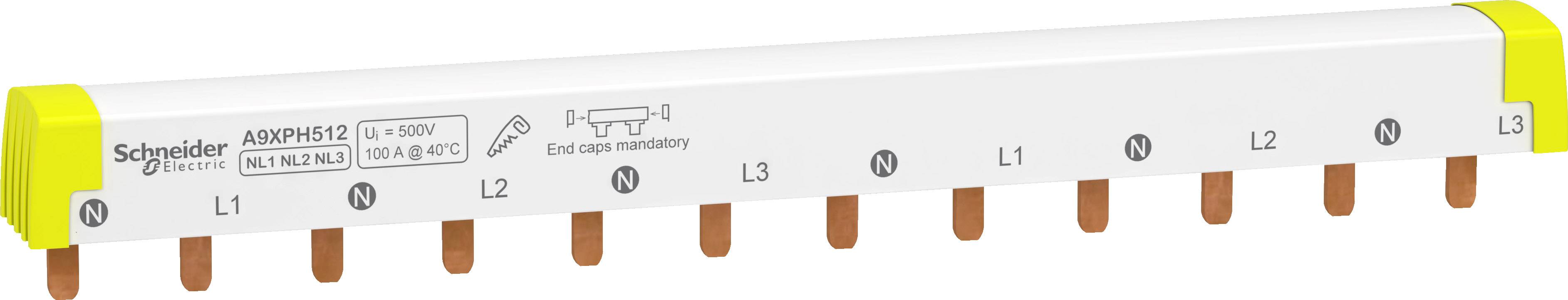 Schneider Electric A9XPH512 Acti9 iC60 - Peigne à dents A9XPH512 Schneider Electric Rail de phase blanc 1 pc(s)