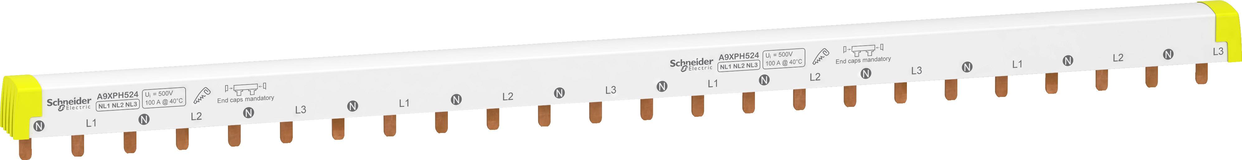 Schneider Electric A9XPH524 Acti9 iC60 - Peigne à dents A9XPH524 Schneider Electric Rail de phase blanc 1 pc(s)