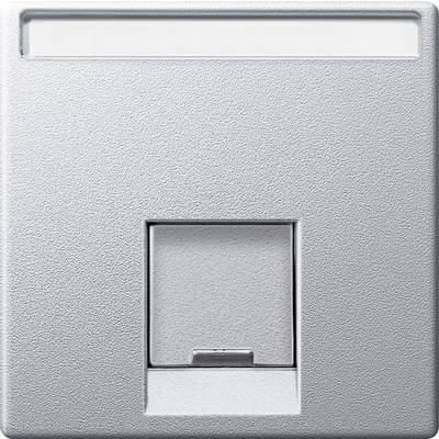 Interrupteur de lumière dans un boîtier en plastique gris clair, de forme carrée, avec une surface légèrement texturée.