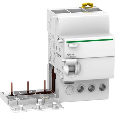 'Un disjoncteur différentiel (Vigi IC60) de Schneider Electric, blanc avec une bande verte, pour prévenir les accidents électriques.'