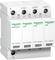 Dispositif de protection contre les surtensions Schneider Electric avec quatre modules pour les phases N, L1/L1', L2/L2', L3/L3'. Remarque : 'Rouge = Remplacer'.
