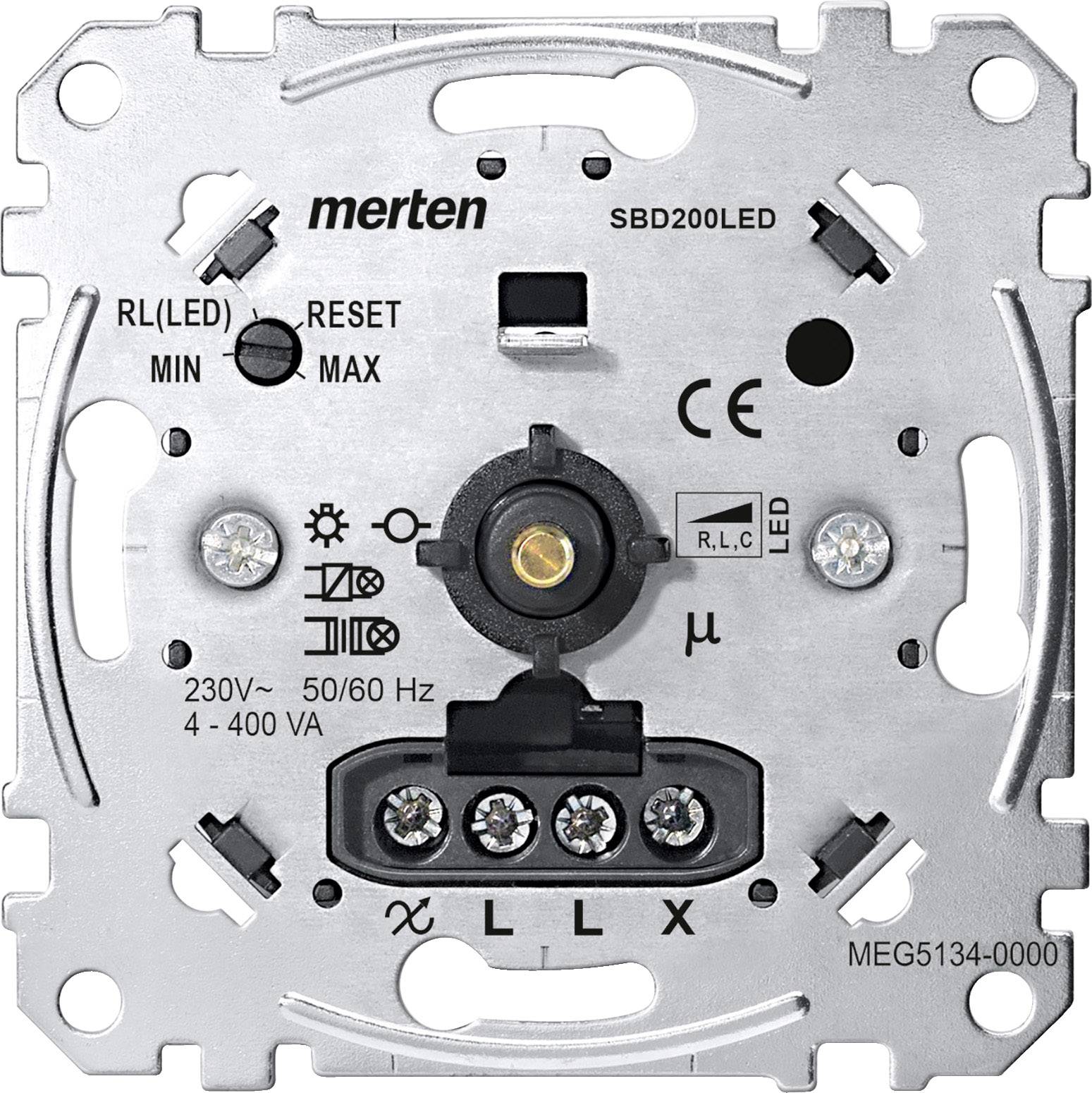 Merten MEG5134-0000 Variateur encastré Adapté pour ampoule: Ampoule électrique, Lampe halogène, Lampe LED aluminium