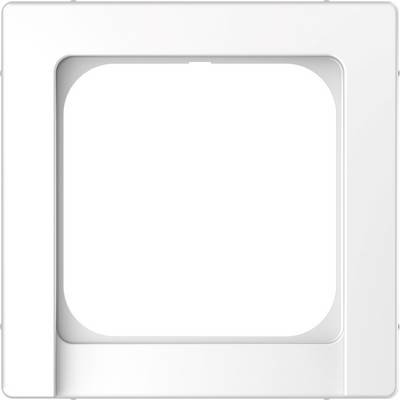 Un cadre carré blanc avec des coins arrondis, probablement destiné à un interrupteur ou à une prise électrique.