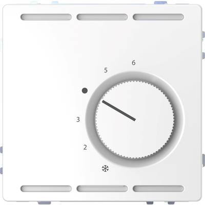 Un thermostat avec un bouton tournant réglé sur le niveau 4. Échelle de 1 à 6 avec un symbole de flocon de neige au niveau 2.