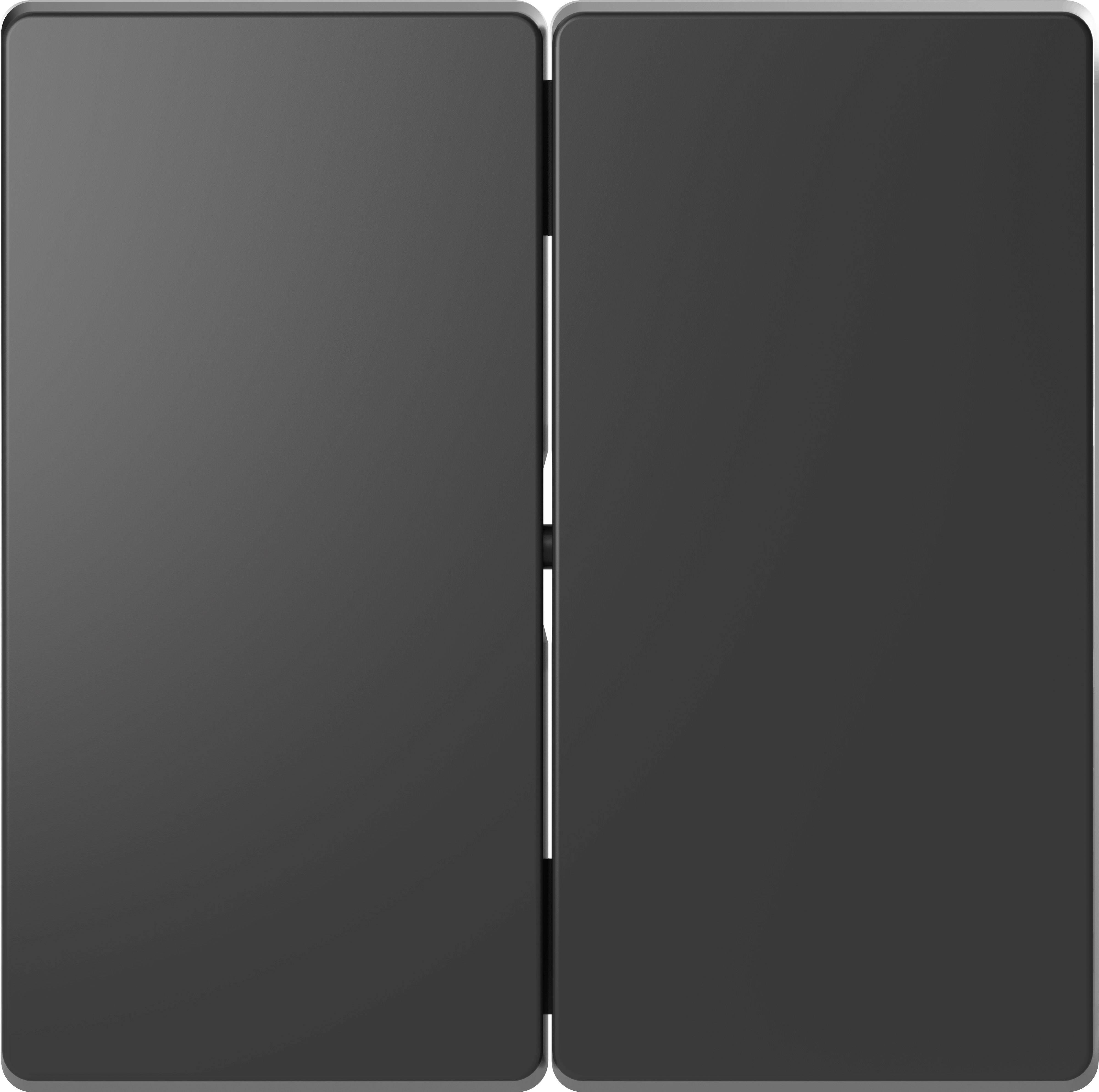 Un appareil noir et pliant, fermé, avec une couture médiane visible, possiblement un smartphone ou une tablette dans sa configuration repliée.