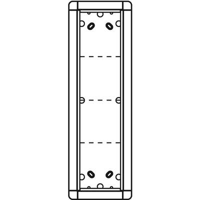 Dessin technique d'un composant rectangulaire avec plusieurs perçages et lignes de centre en pointillés pour le marquage de position.